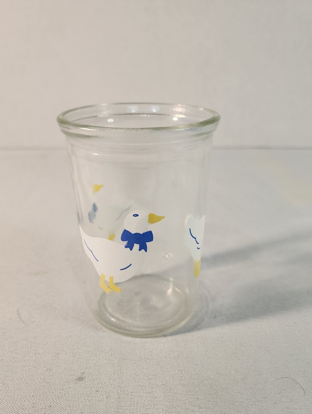 Vintage Bama Jelly Jar Country Goose Duck with Blue Ribbon 1980’s